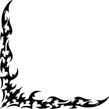 Neo Cyber Tribal Corner Frame, Gothic Tribal Corner Graphic