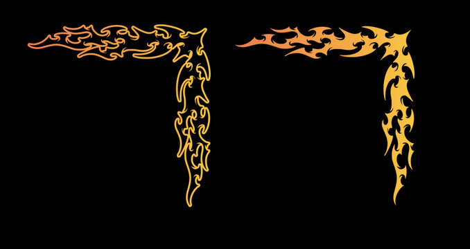 Neo Cyber Tribal Corner Frame, Gothic Tribal Corner Graphic