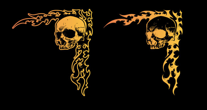 Neo Cyber Tribal Corner Frame, Gothic Tribal Corner Graphic