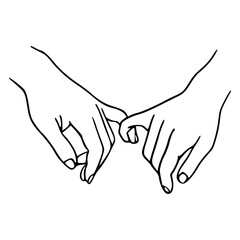 hand-drawn pinky swear illustration for friendship and trust concept