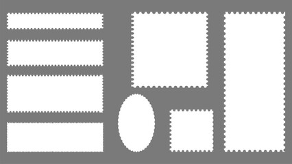 Obraz premium Collection of white shapes on gray background for design elements