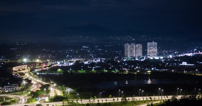 Timelapse of a busy main street in Jakarta satellite city (BSD)