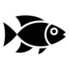 Obraz premium A simple black fish icon on a white background for design use