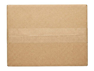 Naklejka premium Closed cardboard shipping box top view
