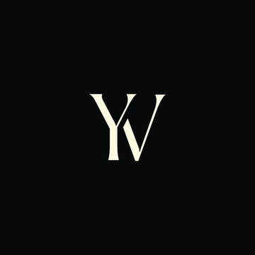 Elegant Intertwined Y and V logo design. YV monogram. Modern, sophisticated branding symbol suitable for luxury fashion, design studios, and editorial logos.