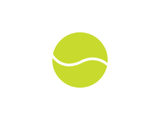 Simple vector illustration of a lime green tennis ball, perfect for sports, games, and outdoor activity themes.