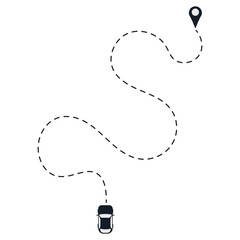 Mudik Travel Route Line Illustration