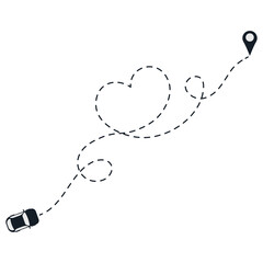 Mudik Travel Route Line Illustration