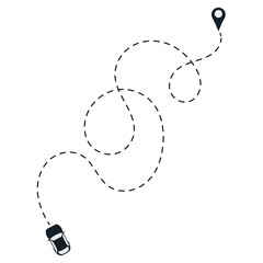 Mudik Travel Route Line Illustration