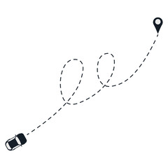 Mudik Travel Route Line Illustration