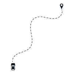 Mudik Travel Route Line Illustration