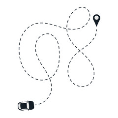 Mudik Travel Route Line Illustration