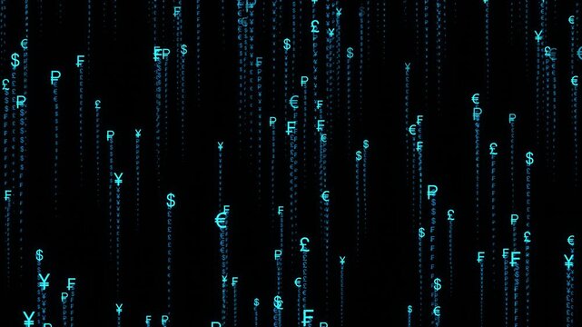 alpha Currency symbol digital stream(After Effects production)
