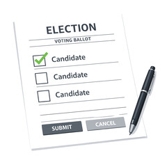 Voting ballot checklist with submission options