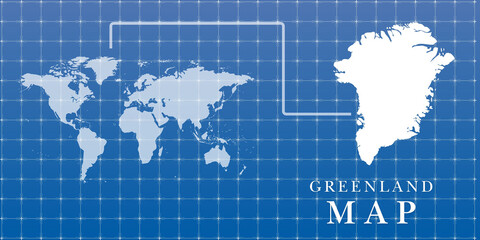 Greenland strategic location on world map with arctic geopolitical context © Y U K C U T E