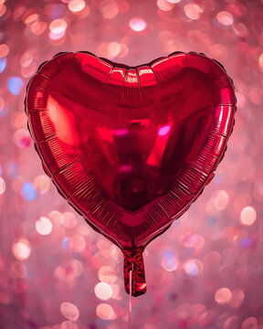 red heart balloon, valentine decoration, romantic balloon, love theme decor, heart shaped balloon, valentine party prop, festive love balloon, romantic celebration, red heart party decoration, valenti