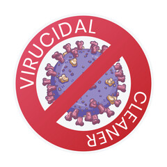 Nipah Virus Infection Warning Badge - Pathogen Illustration with Prohibited Symbol for Public Health Awareness