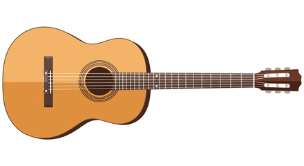 Acoustic Guitar Isolated on White Background, Musical Instrument