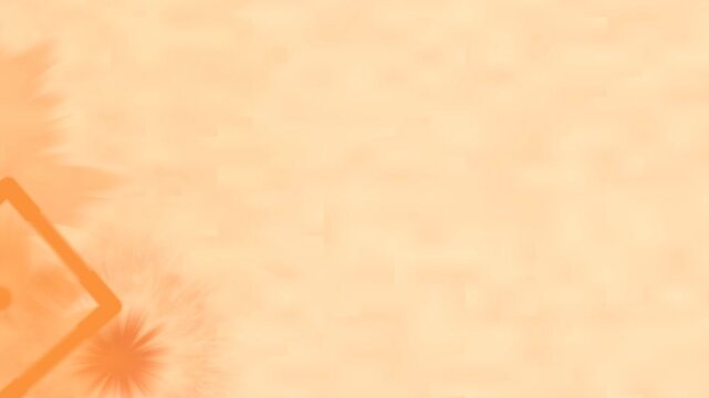 An abstract, light orange composition with a diamond shape and a central dot