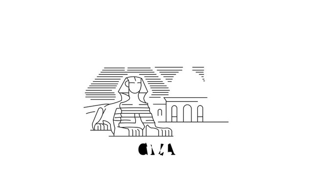 Giza City Line Draw Simple Minimalist