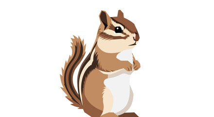 Cute Chipmunk Illustration Isolated on White Background