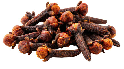 Fototapeta premium Aromatic Spice: Cloves elegantly arranged, exhibiting their unique texture and rich color. Perfect for adding depth and warmth to culinary creations.