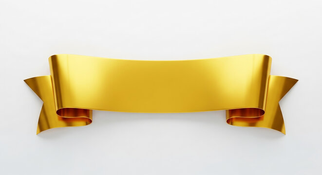 Wide golden ribbon banner with a classic look, suitable for headers, awards, and elegant design applications.