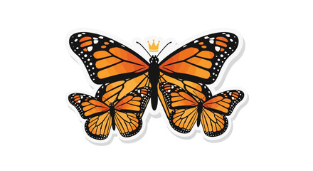 Obraz premium Monarch Butterfly Family Crowned Symbol of Nature's Beauty and Royalty