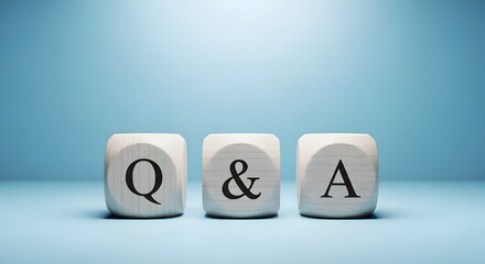 Wooden Cubes Showing Q&A Text for Questions and Answers