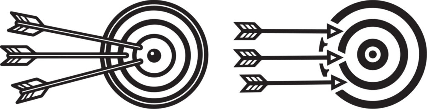 Target goal vector icon set for precision and accuracy concepts