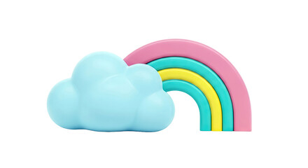 Fototapeta premium Blue Cloud with Pastel Rainbow Arch