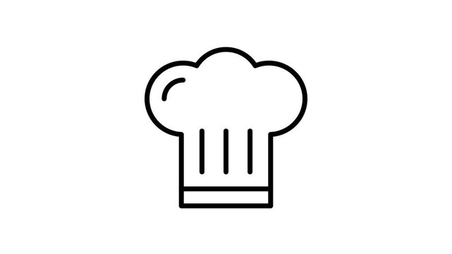 Animated chef hat icon appearing animation