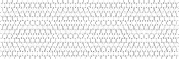 Fototapeta premium Honeycomb mosaic hexagons background. Black honeycomb on a white background. Plain hexagon grid with bold cells. Hexagon cells. EPS vector illustration