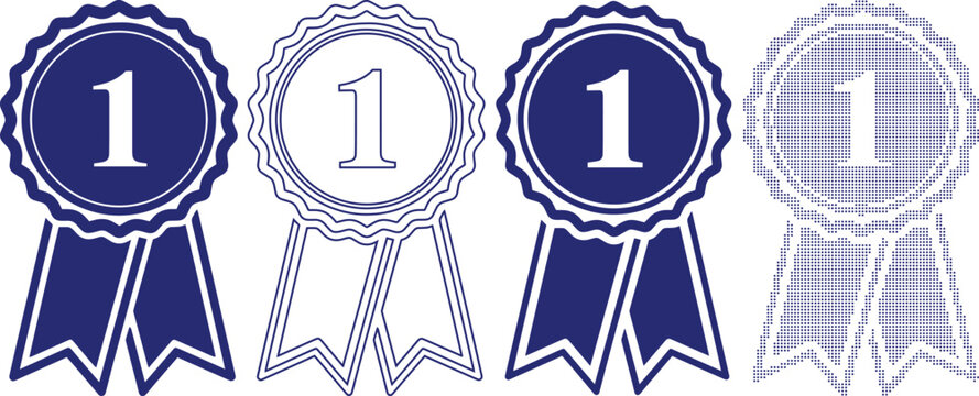 First place award ribbon for winner in competition or contest for victory and achievement best score prize