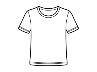Naklejka premium Plain t-shirt outline, vector illustration for apparel and design