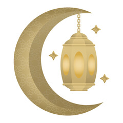 Islamic Lantern Hanging on a Moon