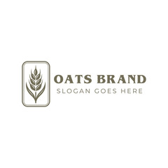 Fototapeta premium Oats Brand Logo Vector for Organic Food Packaging