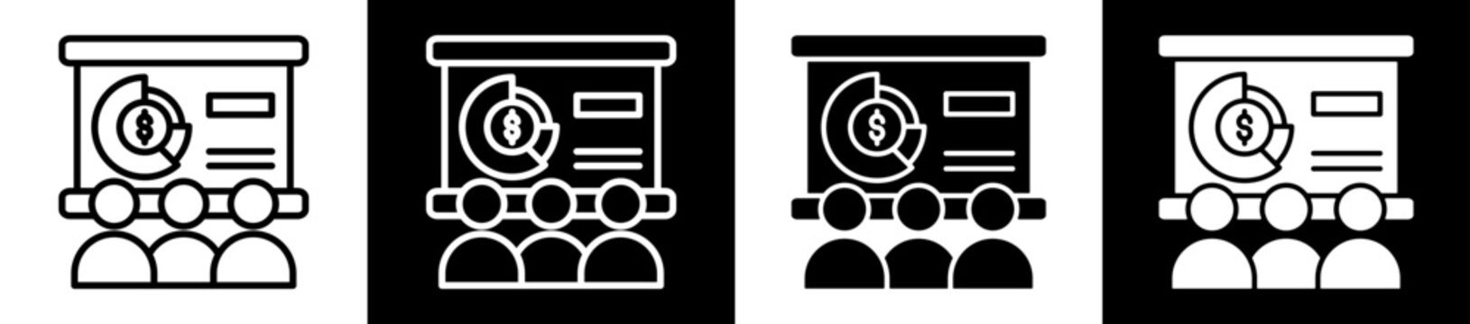 Project Icon In Flat Version On Black And White Background
