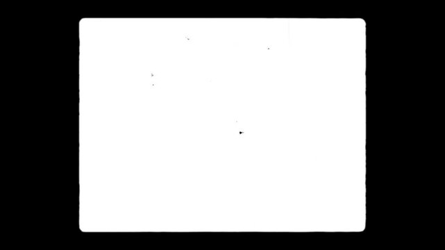 Vintage super 8 mm frame overlay with film grain and scratches. retro template 4K 