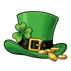 A festive four-leaf clover hat celebrating luck and st. patrick's day cheerfully