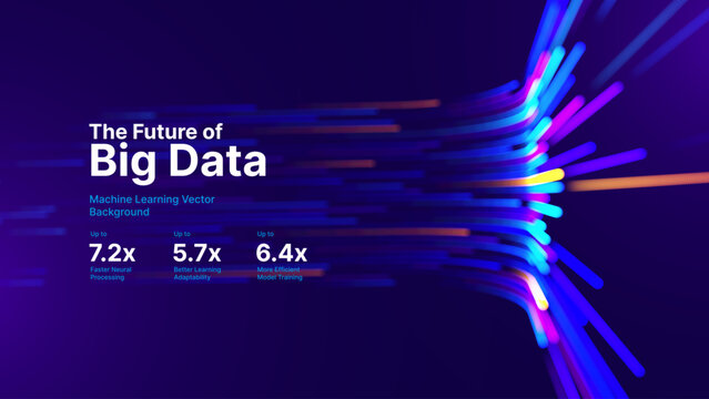 AI Integration in a Digital Ecosystem: Flowing Data Streams and Neural Network Connections Across a Futuristic Analytics Landscape. Vector Illustration.