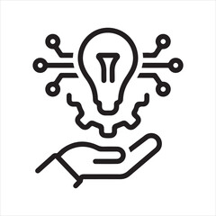 Black line icon for technology adoption