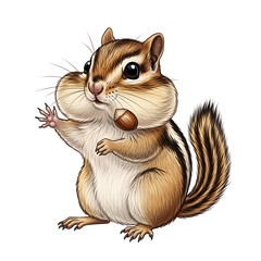 A cheerful chipmunk holding a delicate pink flower in its tiny paws