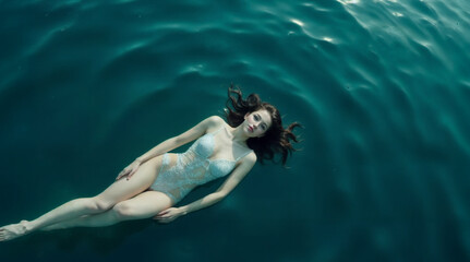 a woman in the water