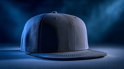 Blue Baseball Cap Product Shot on White Surface