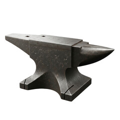 Heavy duty blacksmith anvil with a smooth top and sturdy base isolated on transparent background
