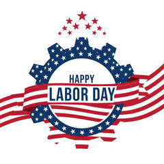 Celebrate labor day with a patriotic and festive graphic design isolated on transparent background