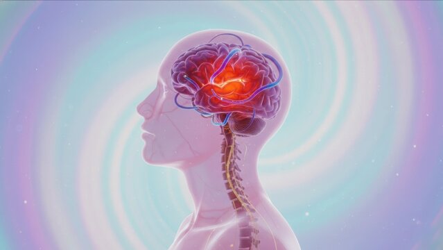 A seated human silhouette with glowing distressed brain and abstract energy forms showing inner struggle seizure disorders epilepsy
