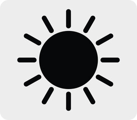 Obraz premium Simple black sun icon