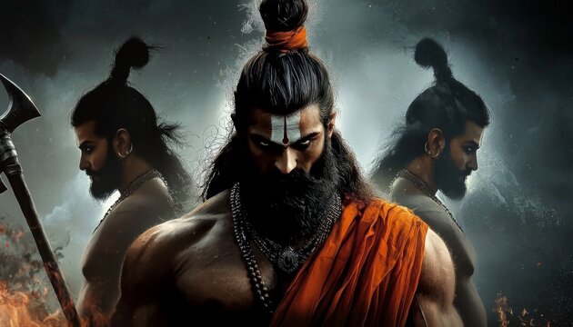 Stunning depiction of the legendary figure Parshuram, known for his strength and valor.